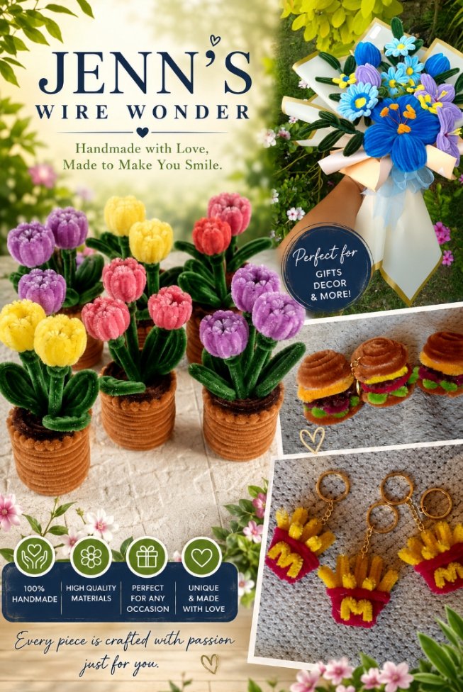 Fuzzy Wire Flower Pot